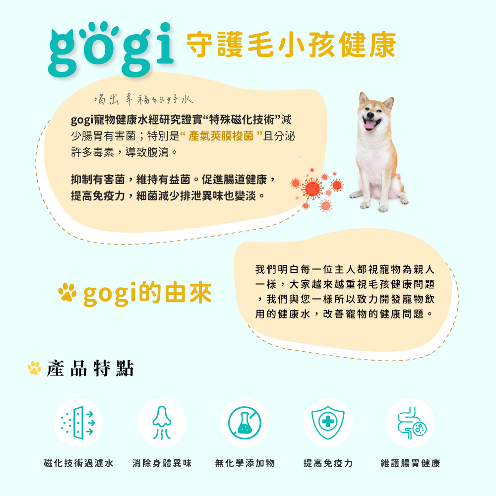 gogi寵物舒活水，由內而外排除體味